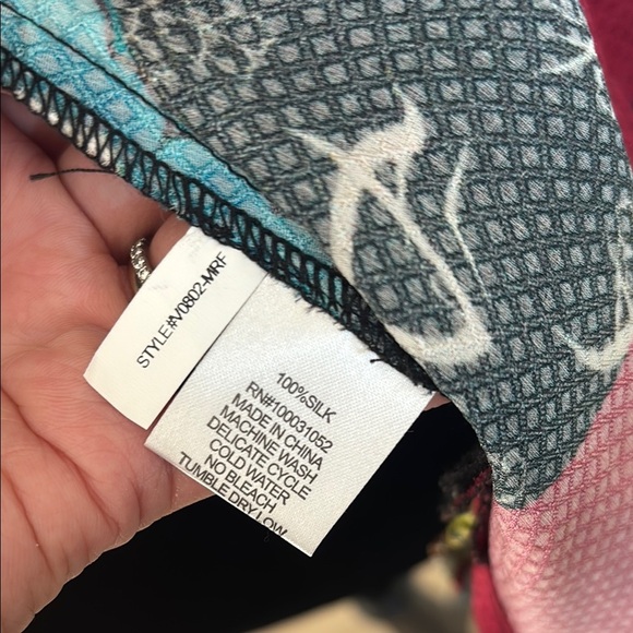 Citron Santa Monica 100% Silk Red Asian Inspired Floral Kimono Jacket - Picture 7 of 8